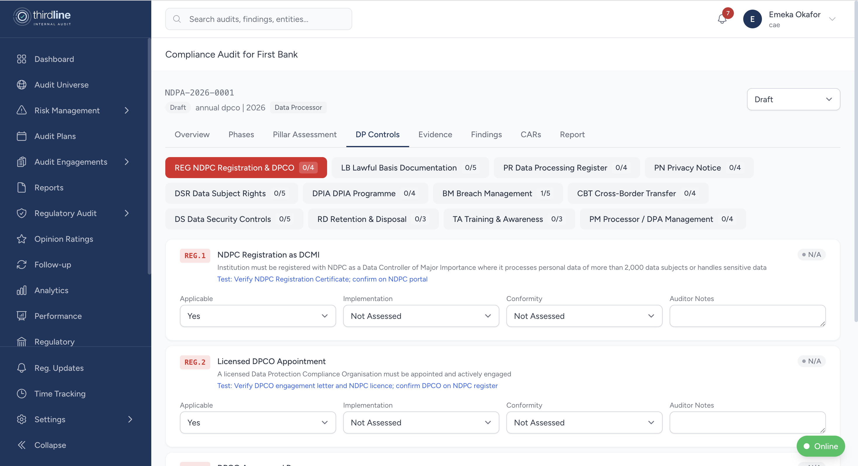 Regulatory Compliance Audit Module
